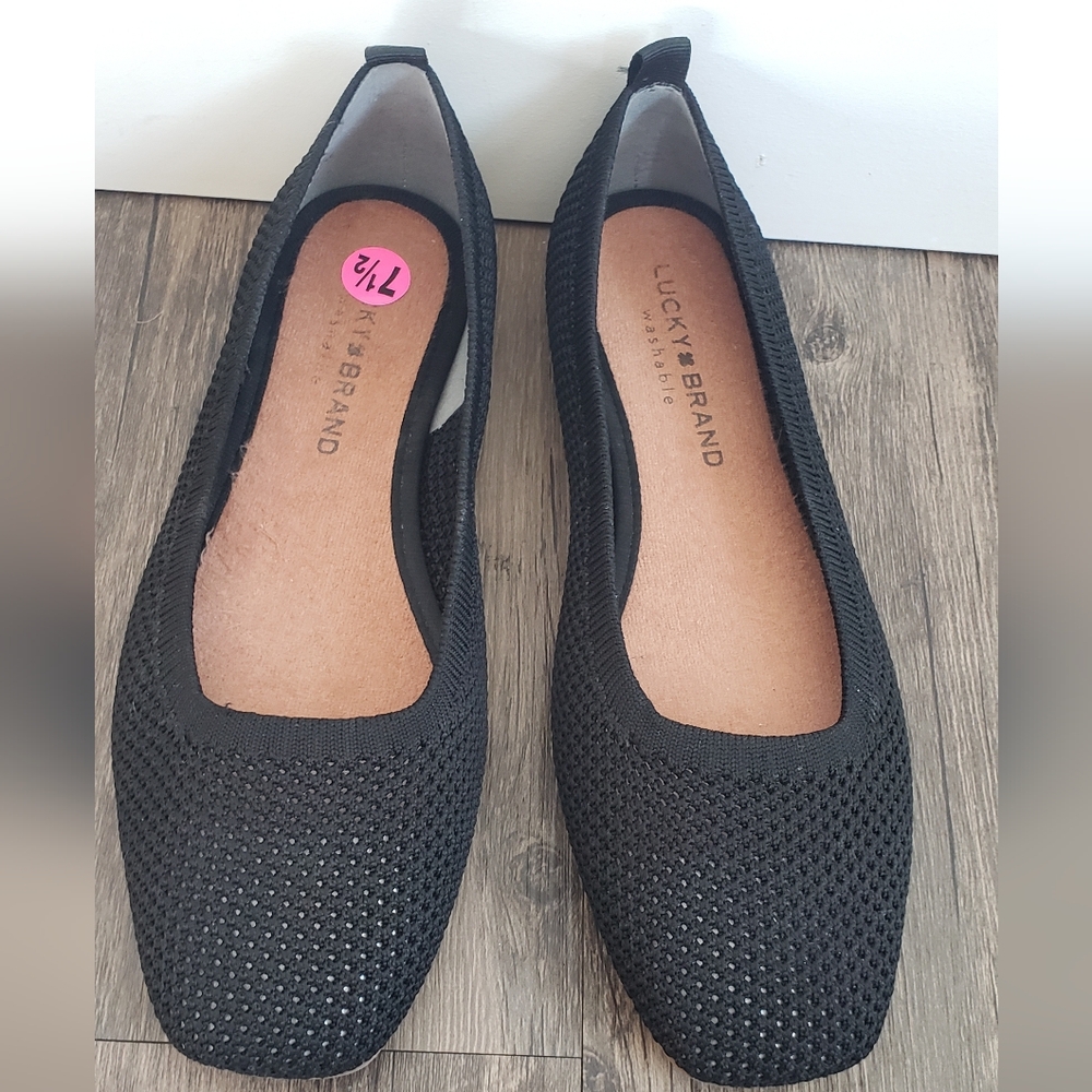 Lucky Brand Black flats Size 7.5 Washable